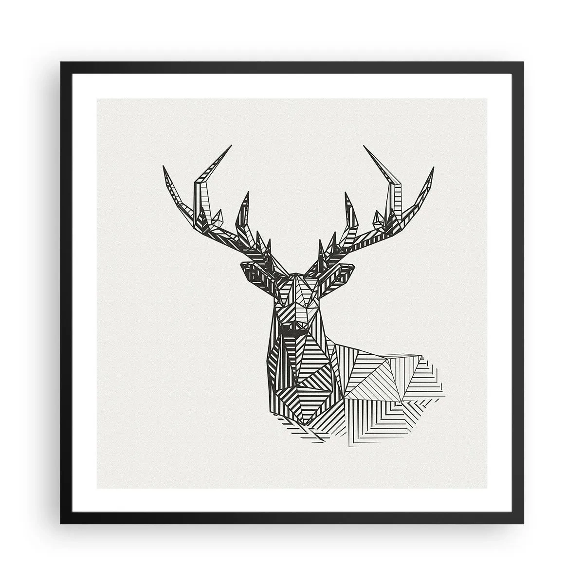Poster in black frame - Derr in Cubist Style - 60x60 cm