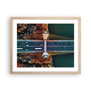 Poster in light oak frame - Behind Seas and Oceans - 50x40 cm