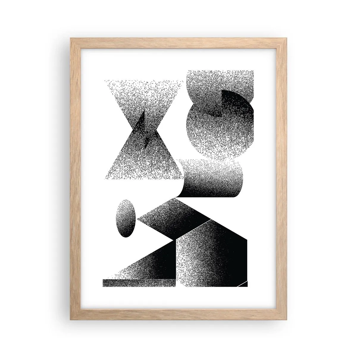Poster in light oak frame - Angles and Ovals - 30x40 cm