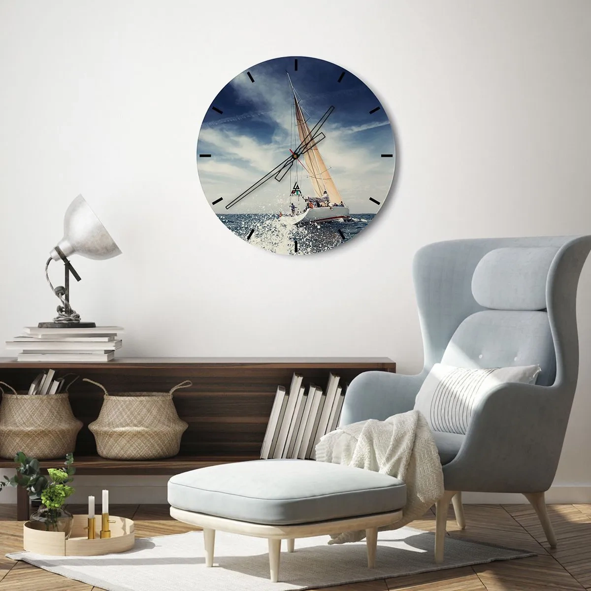 Wall clock - Clock on glass - They Won't Catch Us - 30x30 cm