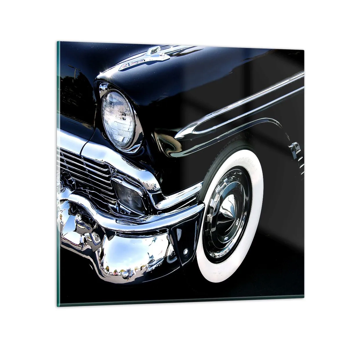 Glass picture - Classics in Silver, Black and White - 70x70 cm