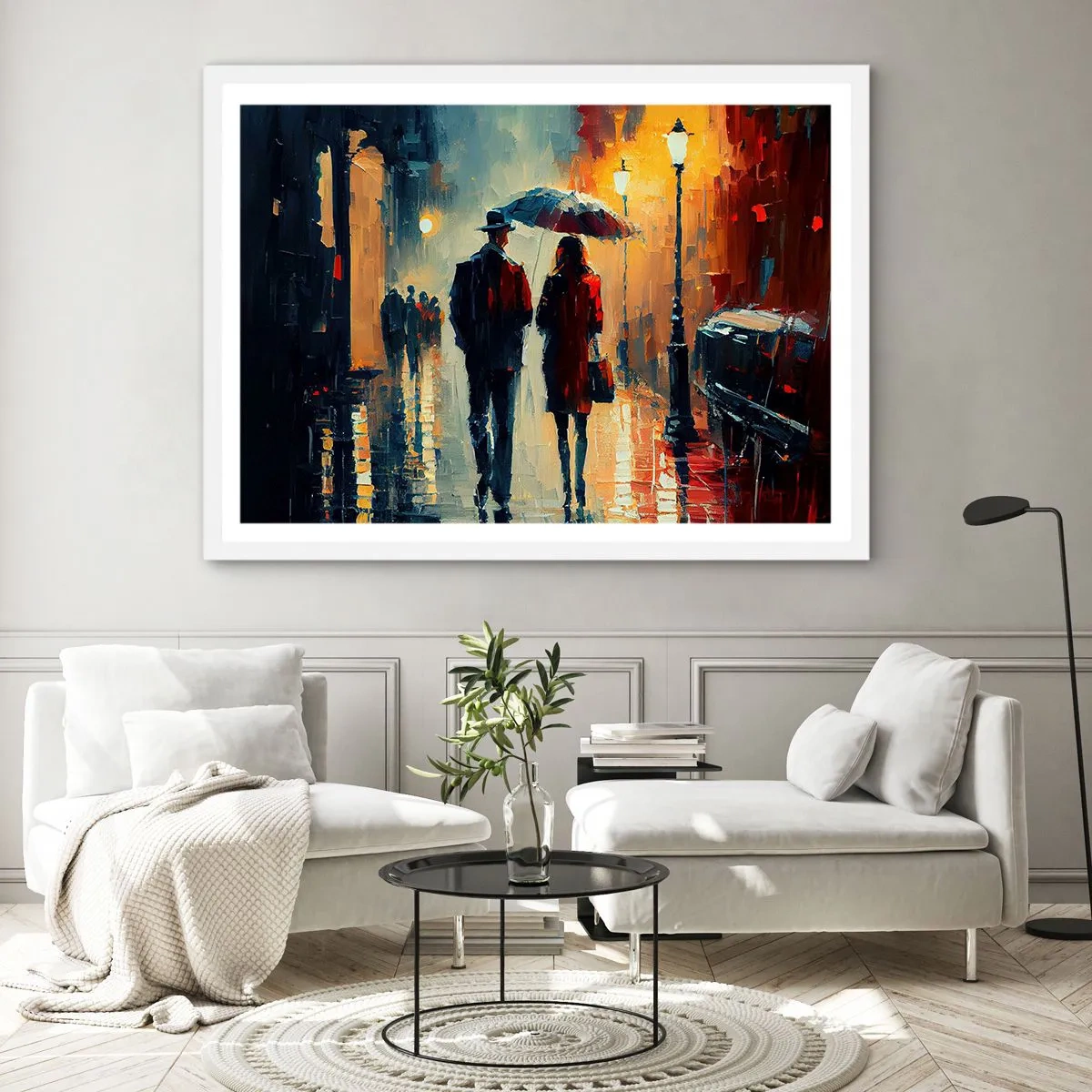 Poster in white frmae - Urban Love Story - 91x61 cm