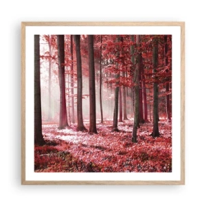 Poster in light oak frame - Red Equally Beautiful - 60x60 cm
