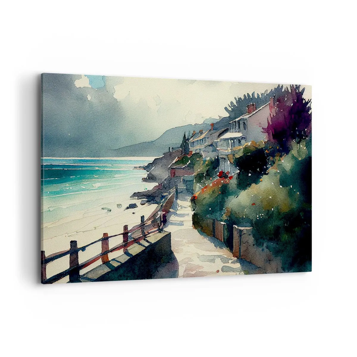 Canvas picture - Mediterranean Town - 120x80 cm