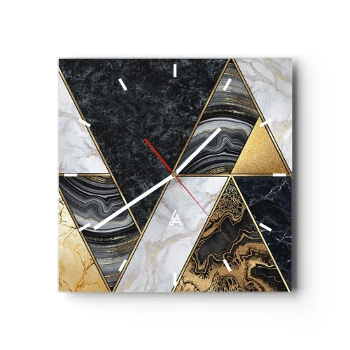 Wall clock - Clock on glass - Stone on Stone - 30x30 cm