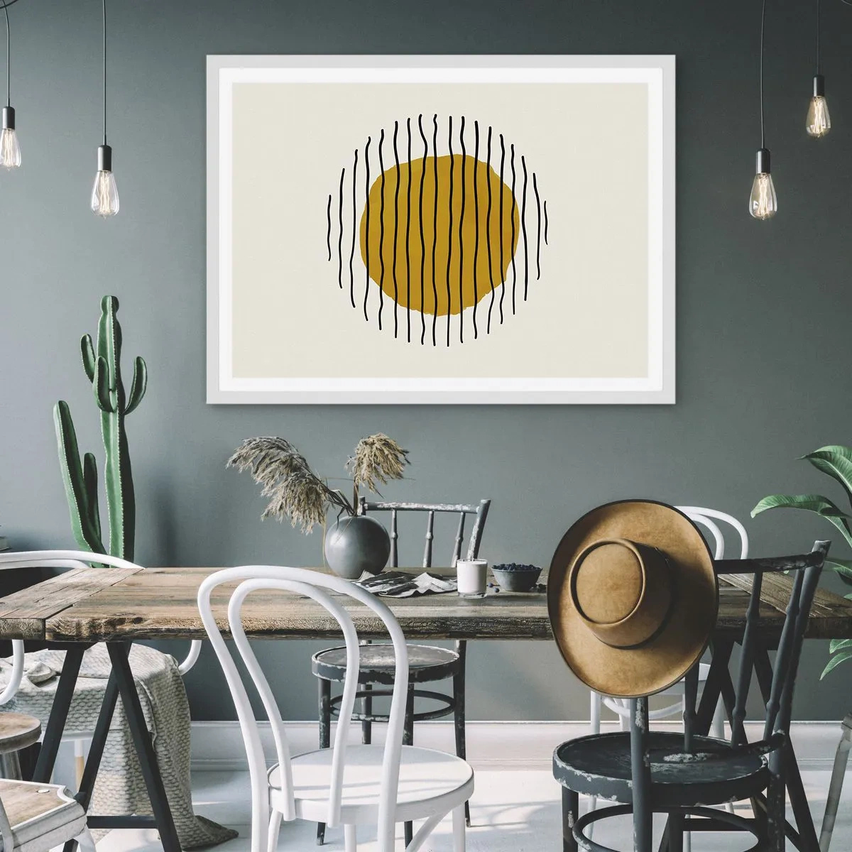 Poster in white frmae - Abstract Shivering from Heat - 100x70 cm