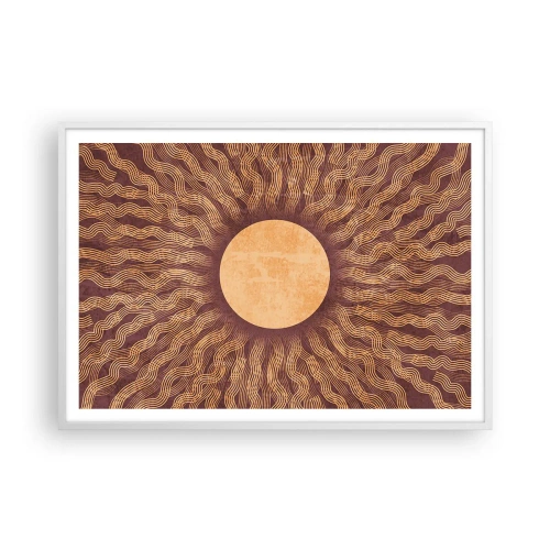 Poster in white frmae - Sun Icon - 100x70 cm