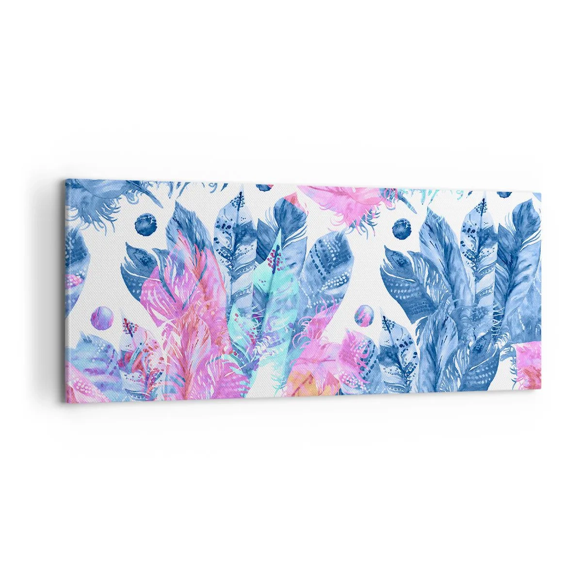 Canvas picture - Pink and Blue Plumes - 100x40 cm