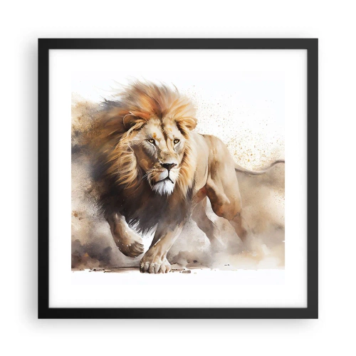 Poster in black frame - King is on the Move - 40x40 cm