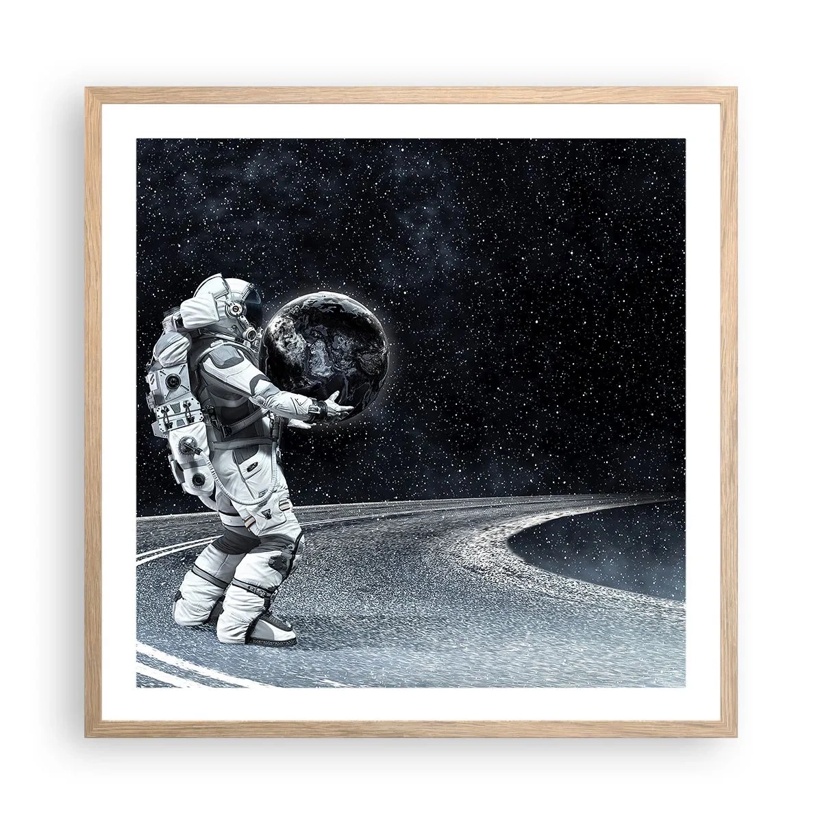 Poster in light oak frame - On the Milky Way - 60x60 cm