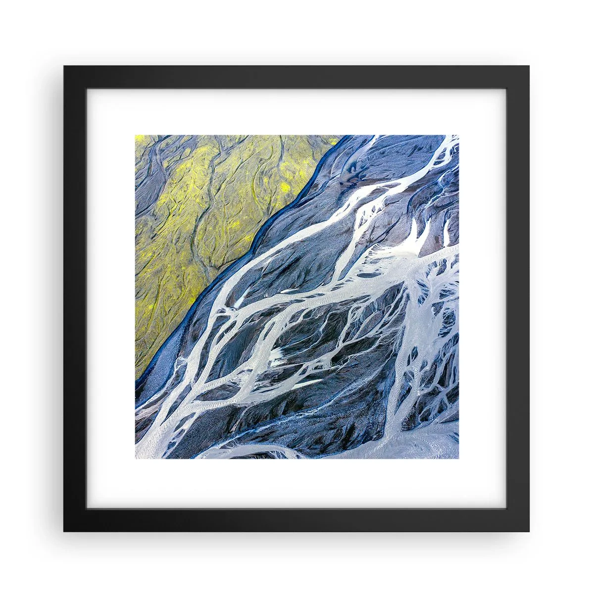 Poster in black frame - Cave Paintings of Nature - 30x30 cm