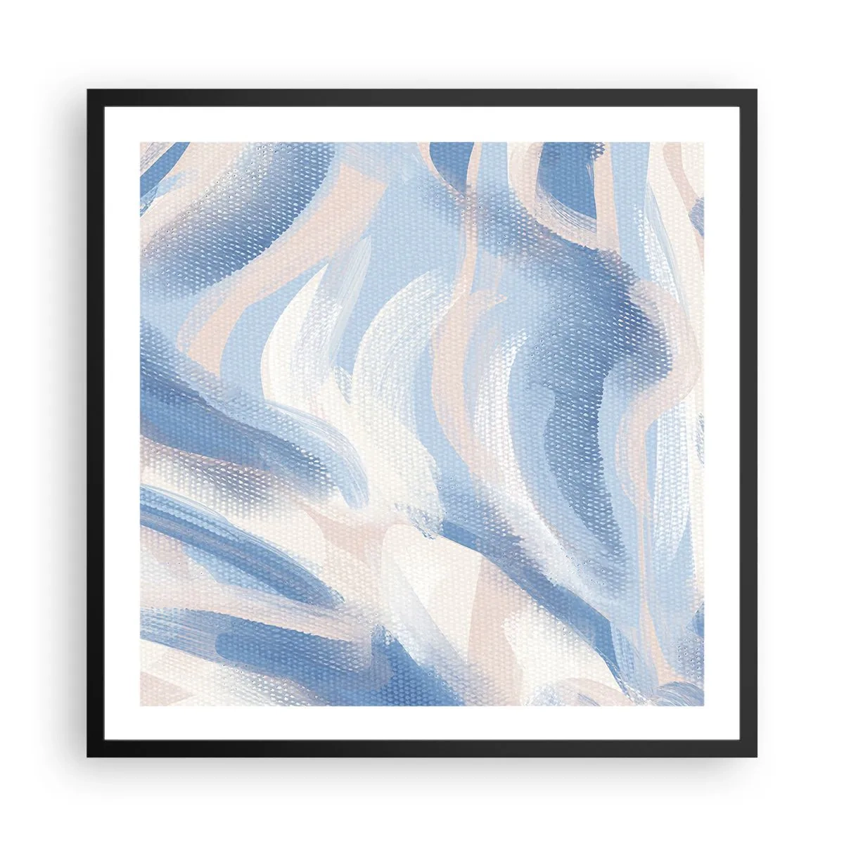 Poster in black frame - Blue Waves - 60x60 cm