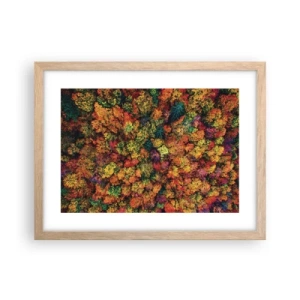 Poster in light oak frame - Bouquet of Autumn Flowers - 40x30 cm