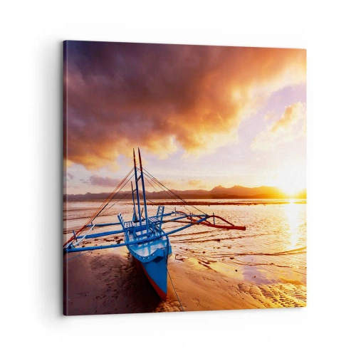 Canvas picture - After a Long Day, Stretching on the Sand - 60x60 cm