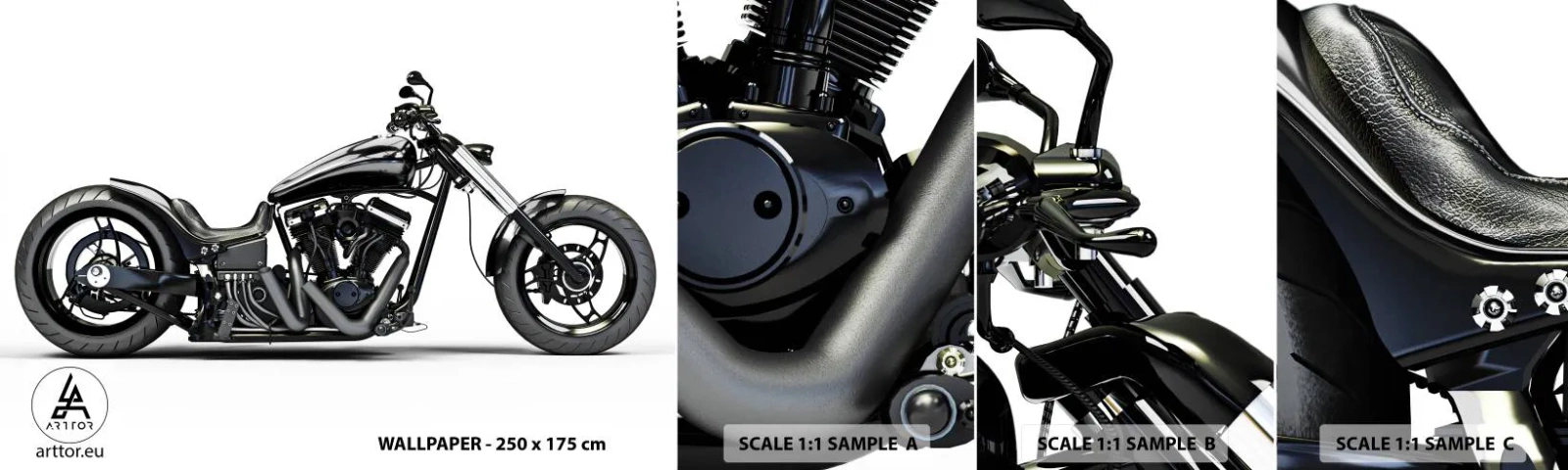 Photo Wallpaper Sample Standard Eco - For Lovers of Freedom - Automotive, Motorbike, Chopper - 100x30 cm