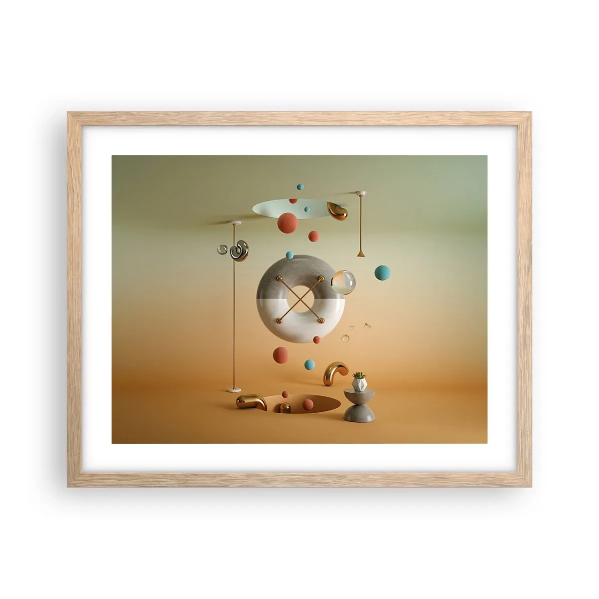 Poster in light oak frame - Anything Can Happen - 50x40 cm