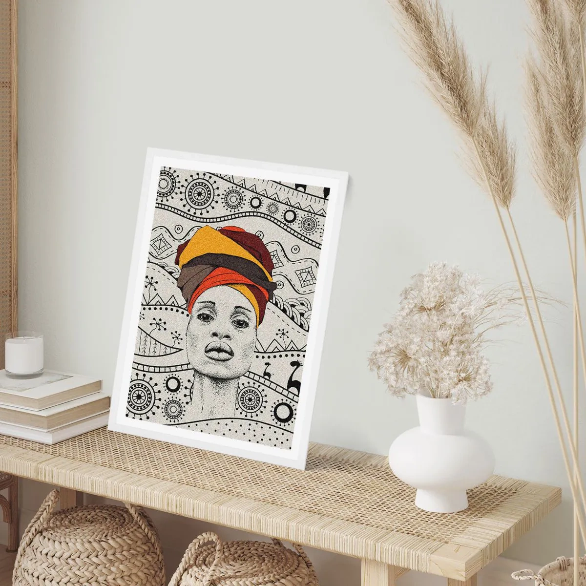Poster in white frmae - African Portrait - 30x40 cm