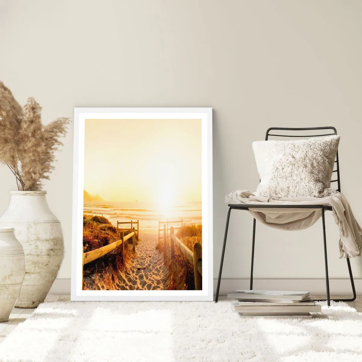 Poster in white frmae - Through the Dune, Towards the Sun - 61x91 cm