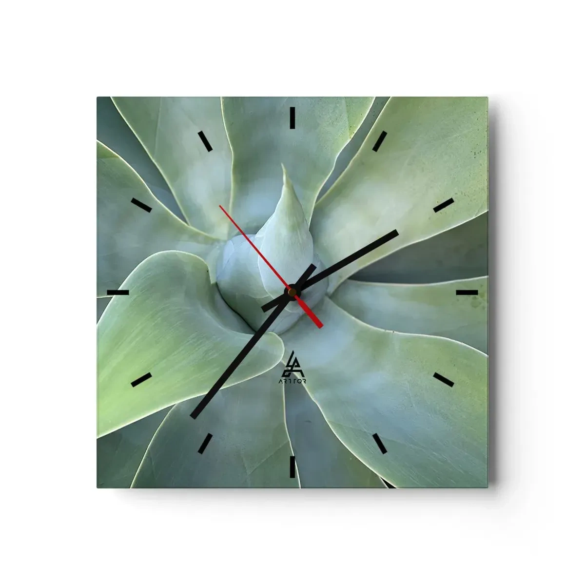 Wall clock - Clock on glass - Birth of Green - 30x30 cm