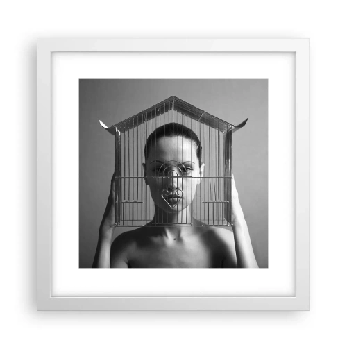 Poster in white frmae - A Bit Surrealistic Portrat - 30x30 cm