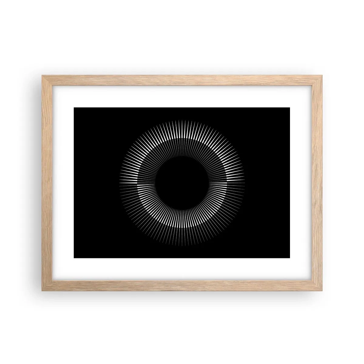 Poster in light oak frame - Black Sun - 40x30 cm