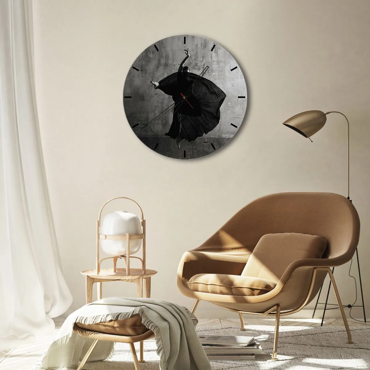 Wall clock - Clock on glass - Full of Passion - 40x40 cm