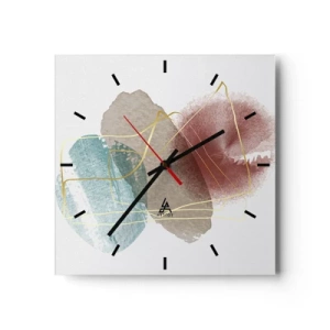 Wall clock - Clock on glass - Beads of Space - 30x30 cm