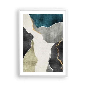 Poster in white frmae - Mosaic Composition with a Gold Thread - 50x70 cm