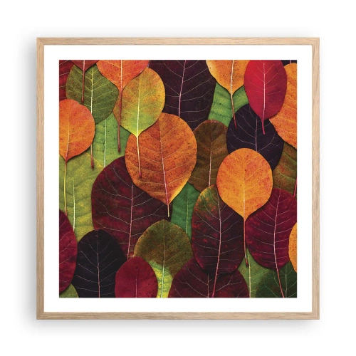 Poster in light oak frame - Autumn Mosaics - 60x60 cm