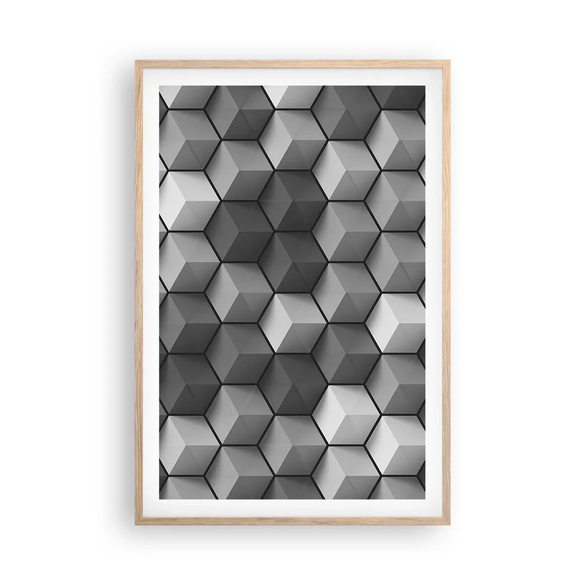 Poster in light oak frame - Cubist Jigsaw - 61x91 cm