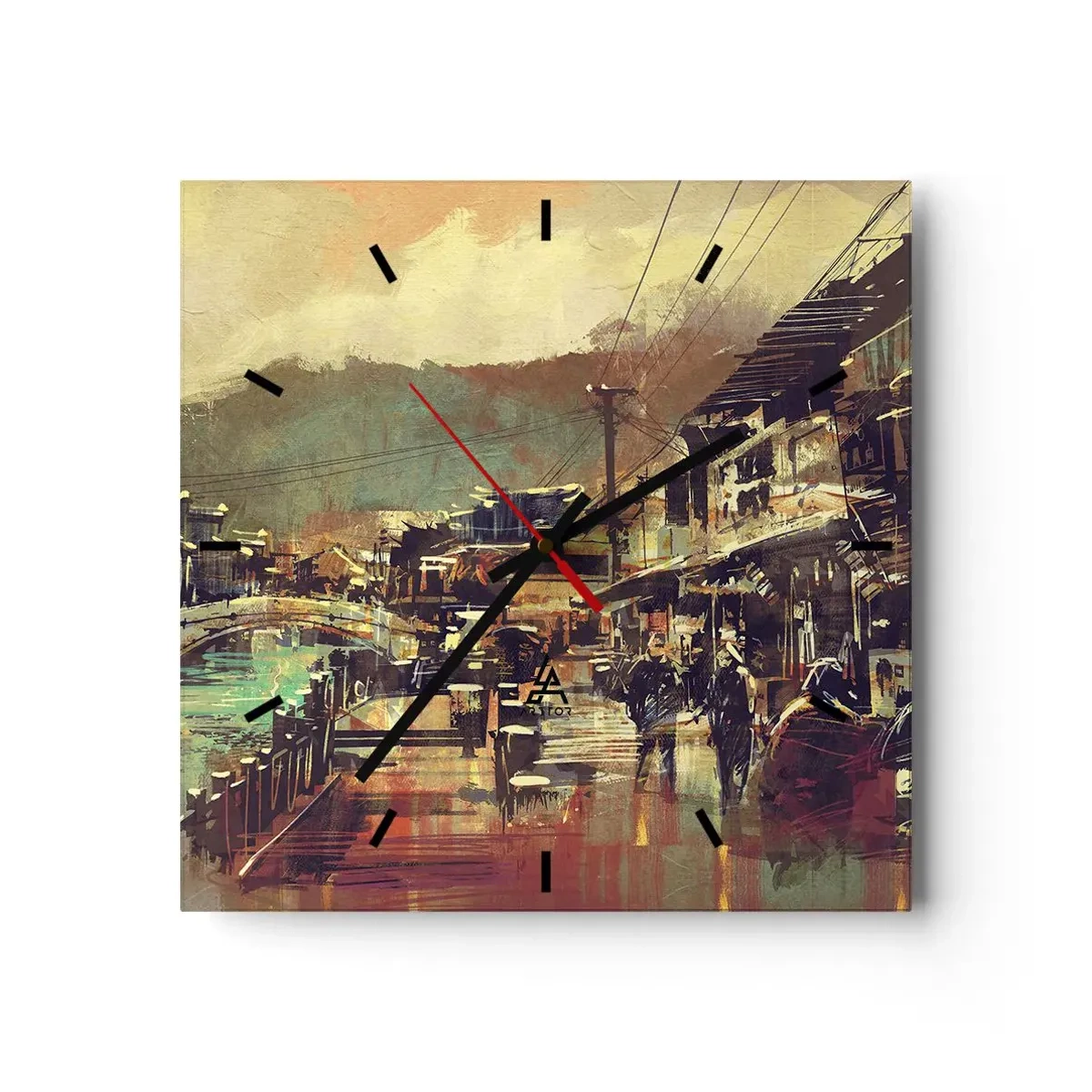Wall clock - Clock on glass - Life As a Abundance of Greyness - 30x30 cm
