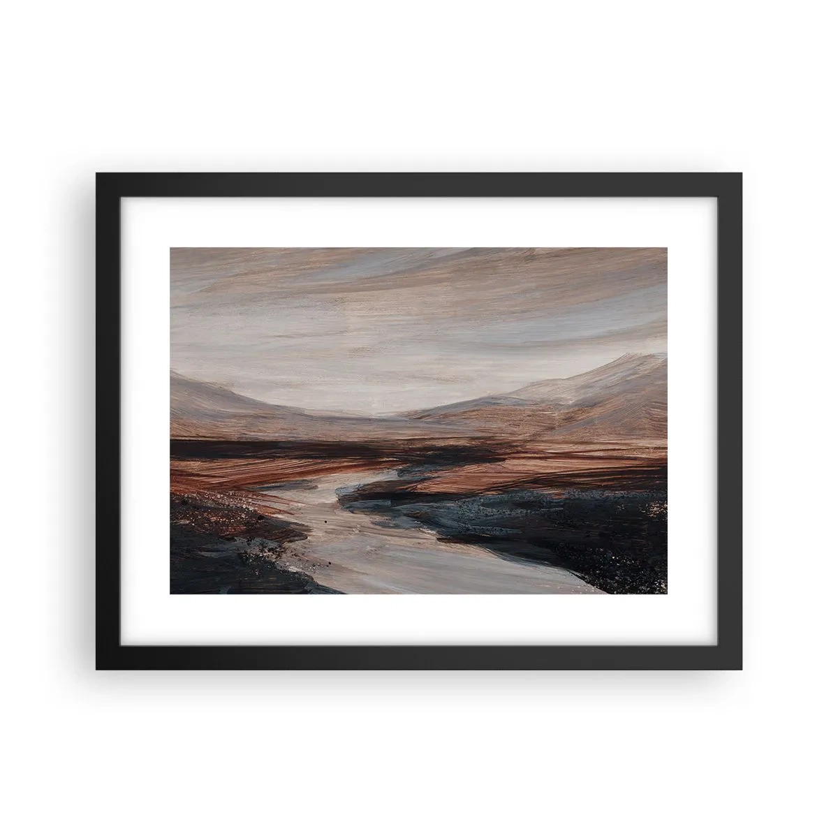 Poster in black frame - Quiet Valley - 40x30 cm