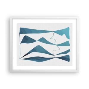 Poster in white frmae - Abstract: Turquoise Relation - 50x40 cm