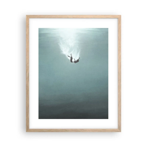 Poster in light oak frame - In the Arms of the Ocean - 40x50 cm