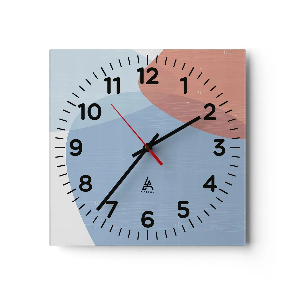 Wall clock - Clock on glass - Pastel Relations - 40x40 cm