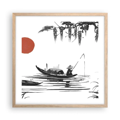 Poster in light oak frame - Asian Afternoon - 50x50 cm
