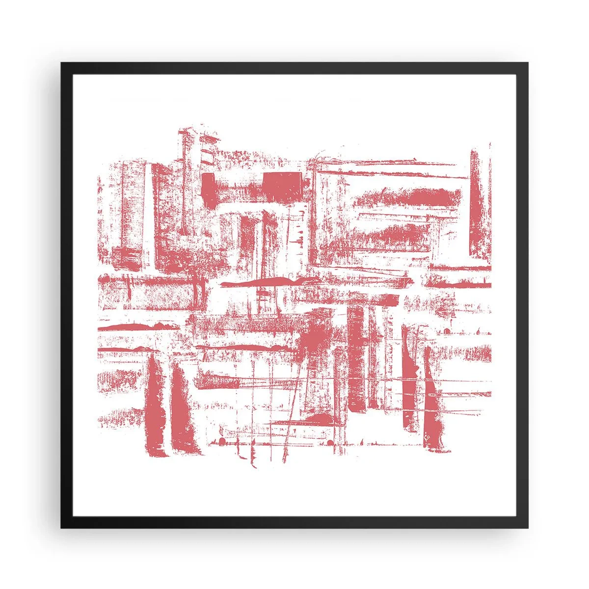 Poster in black frame - Red City - 60x60 cm