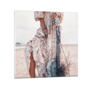 Glass picture - Flower Chidlren on their Way - 70x70 cm