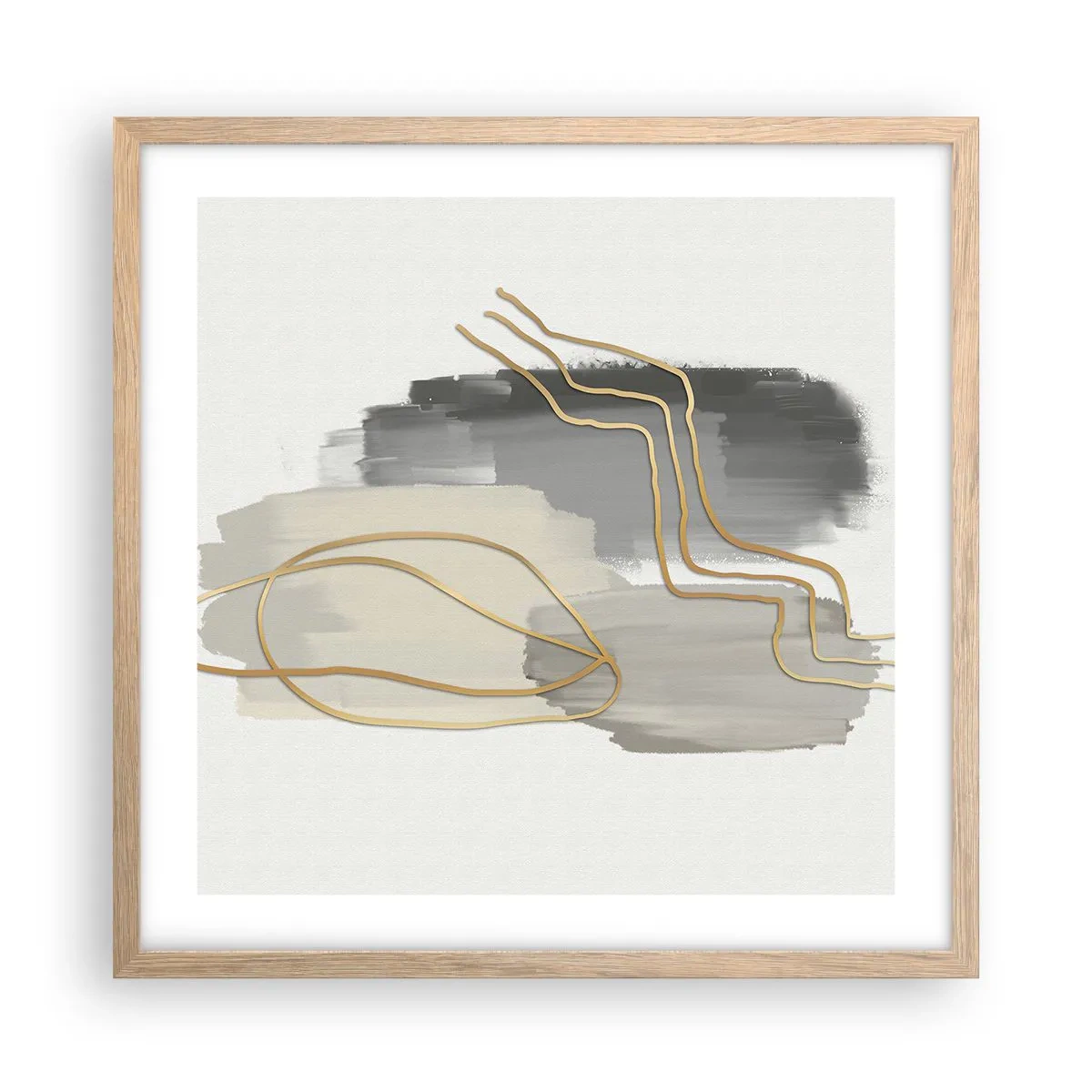 Poster in light oak frame - Persistance and Movement - 50x50 cm