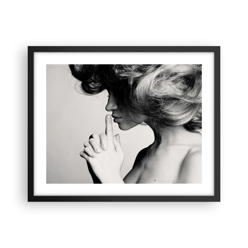 Poster in black frame - Listening to Herself - 50x40 cm
