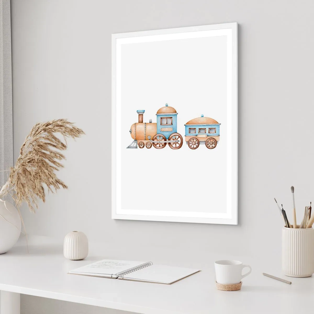 Poster in white frmae - Standing at the Station… - 50x70 cm