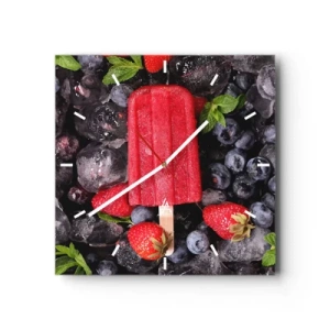 Wall clock - Clock on glass - Flavour of Hot Summer - 40x40 cm