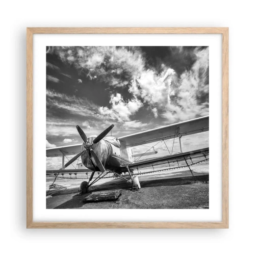 Poster in light oak frame - I Can't Wait! - 50x50 cm