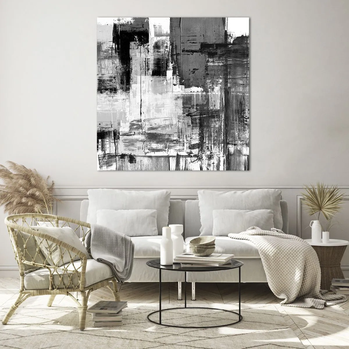 Glass picture - Grey is Beautiful - 30x30 cm