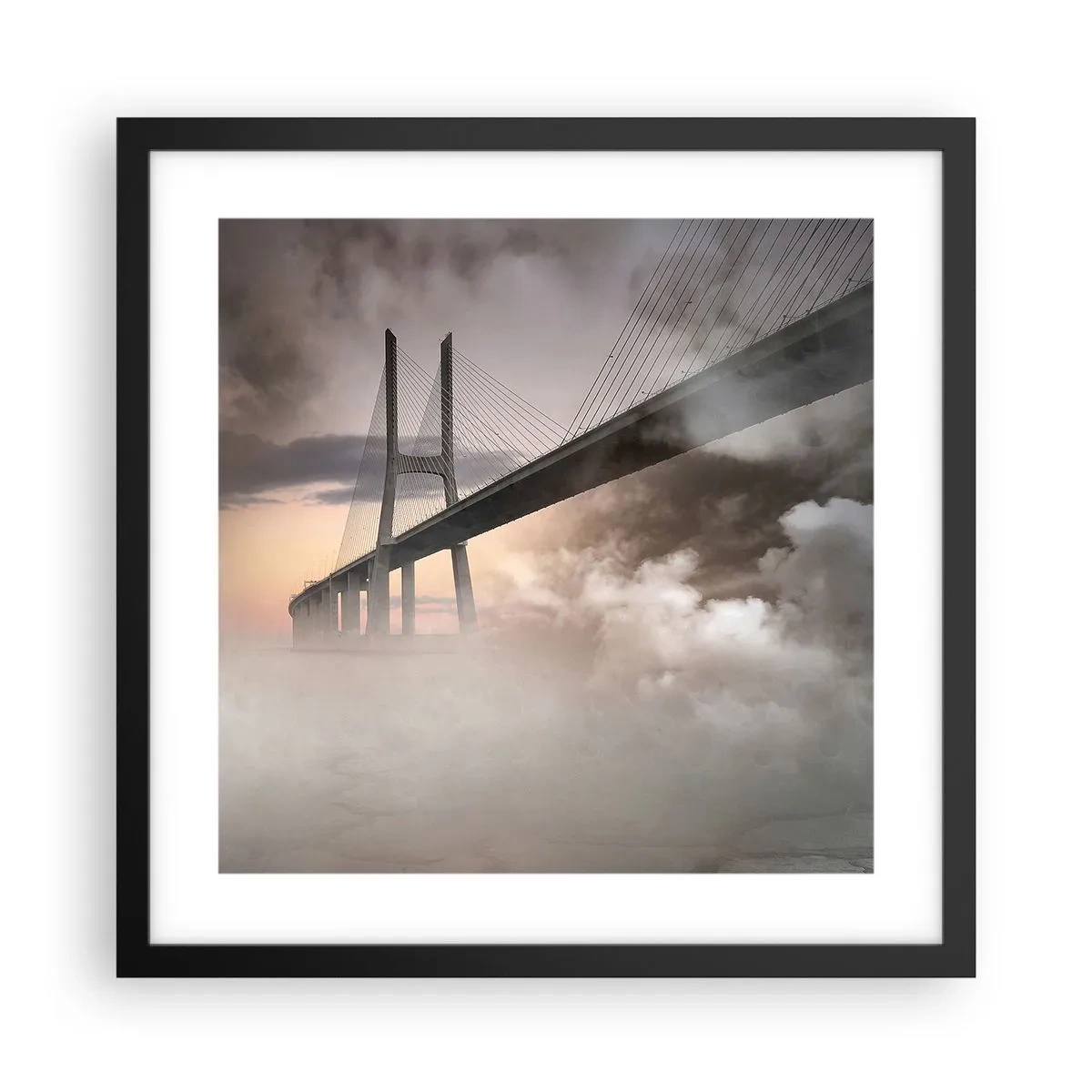 Poster in black frame - By the River that Doesn't Exist - 40x40 cm