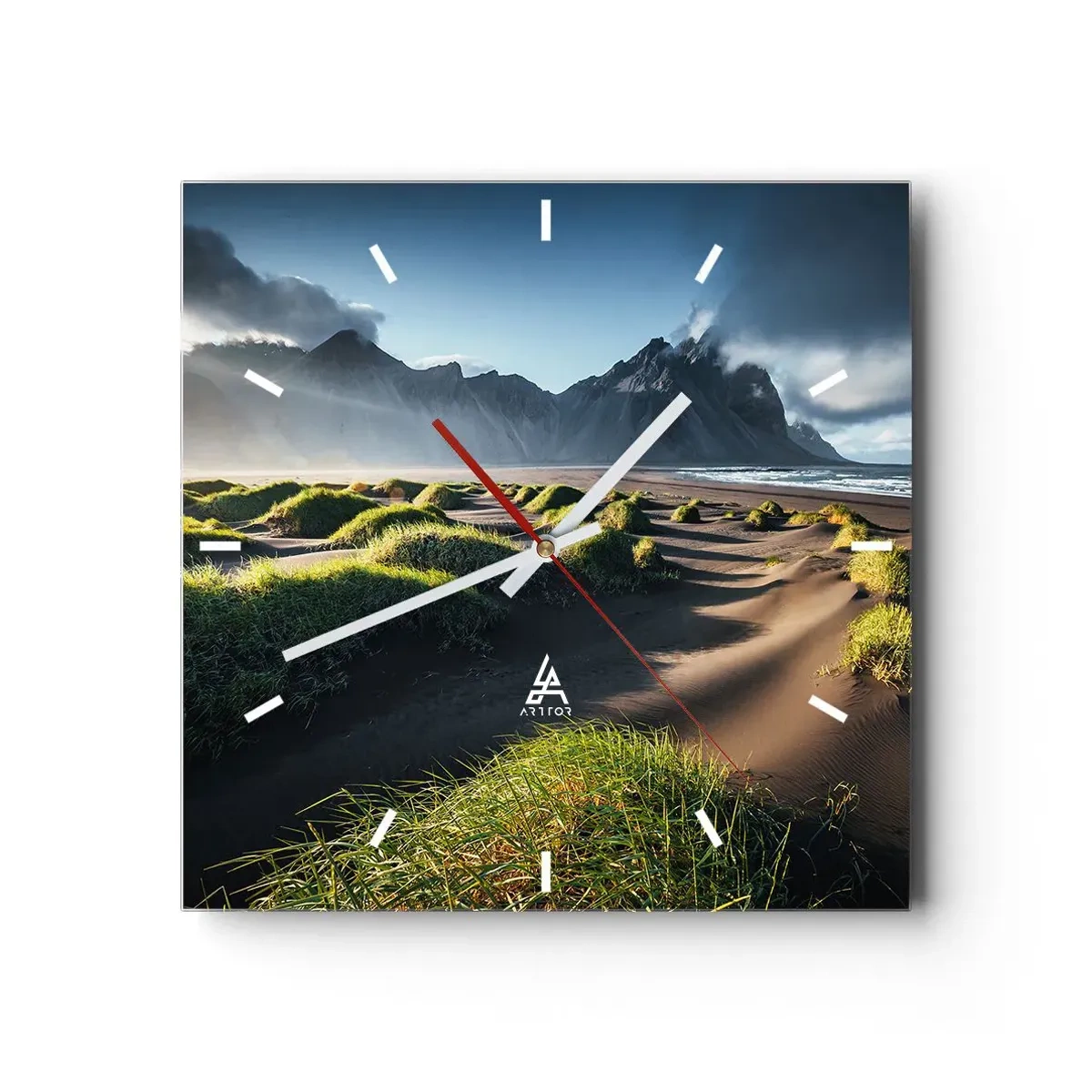 Wall clock - Clock on glass - Harmony of Elements - 30x30 cm