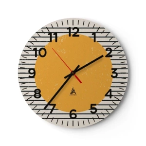 Wall clock - Clock on glass - Power of Simplicity - 40x40 cm