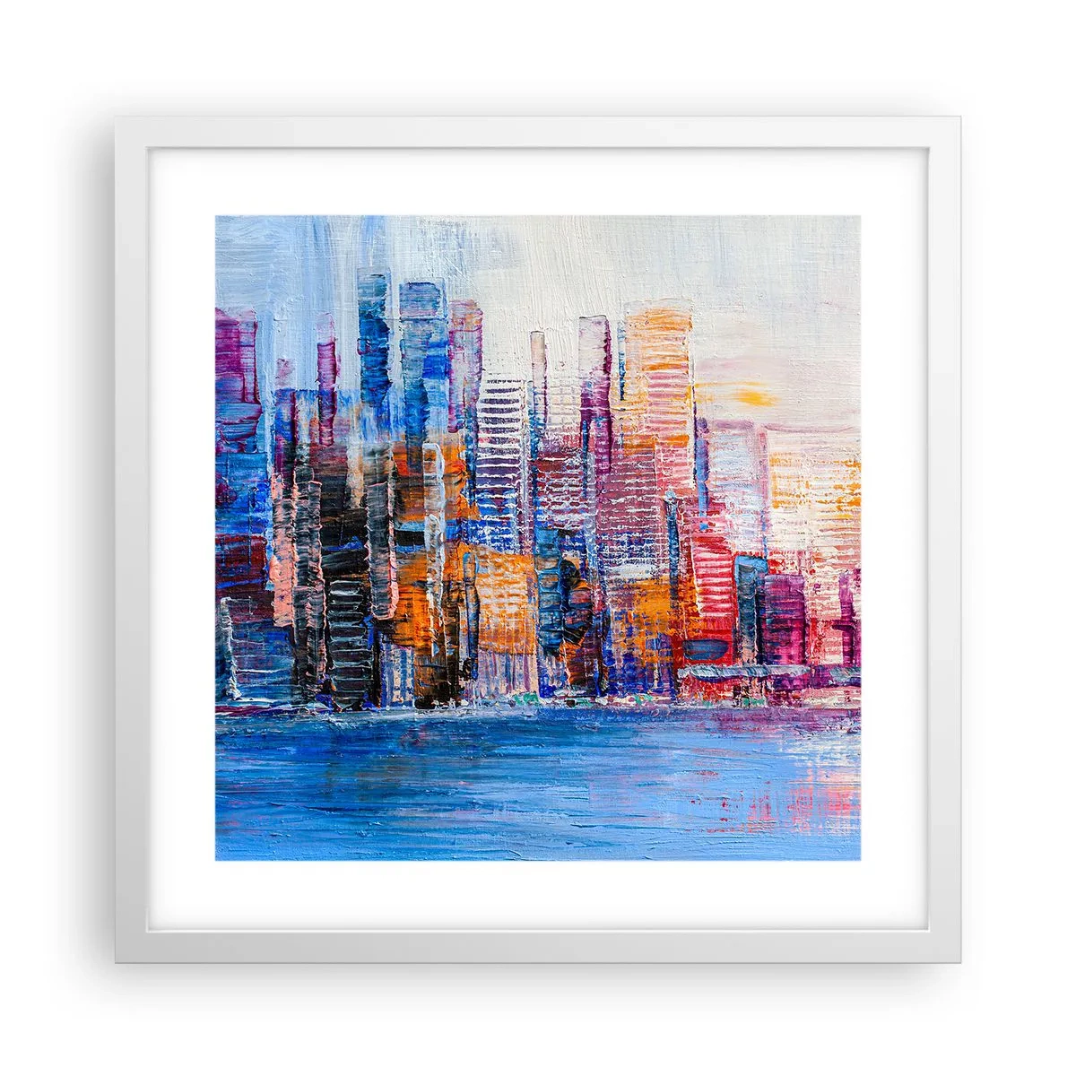 Poster in white frmae - Joyful Metropolis - 40x40 cm