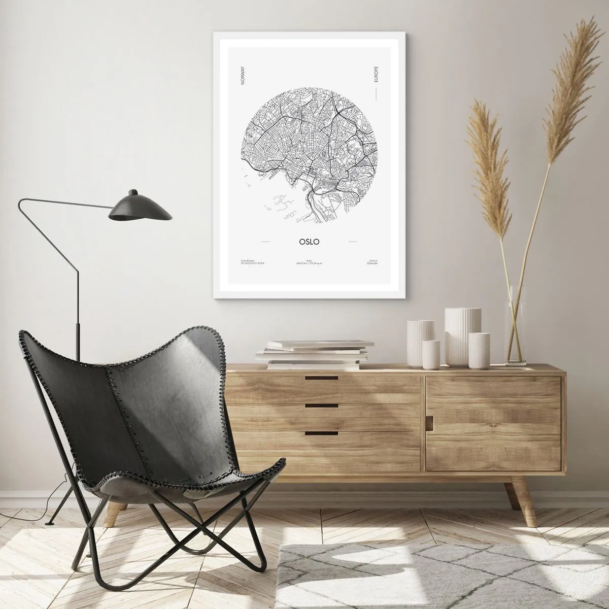 Poster in white frmae - Anatomy of Oslo - 40x50 cm