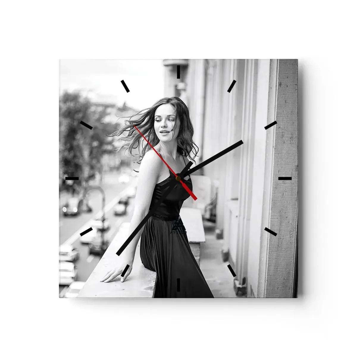 Wall clock - Clock on glass - Certainly a Parisian - 30x30 cm